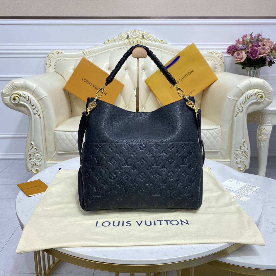 Louis Vuitton MAIDA HOBO Grained Leather Shoudler Bag M45522 Black